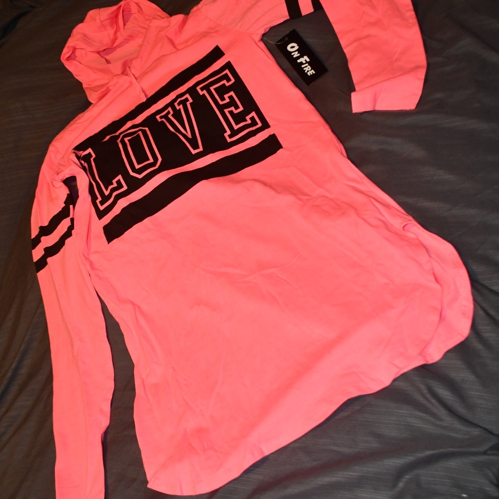 Hot Pink Tunic Hoodie T-Shirt